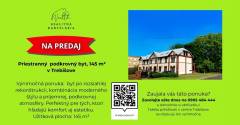  Predaj – priestranný podkrovný byt, 145 m² v Trebišove