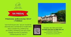 Predaj – priestranný podkrovný byt, 145 m² v Trebišove