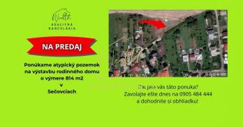 Pozemok na predaj v tichej uličke Sečoviec – 814 m²