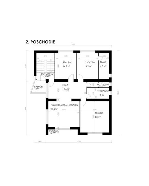 Pôdorys 2. poschodie